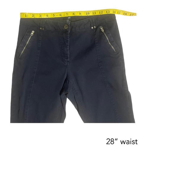 💙 3 for $12 - H&M Navy Khaki Skinny Pants Brass Zipper Detail - Picture 8 of 9